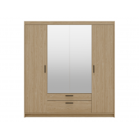 Szafa z lustrem szufladami 176 cm garderoba TRINO dąb olejowany